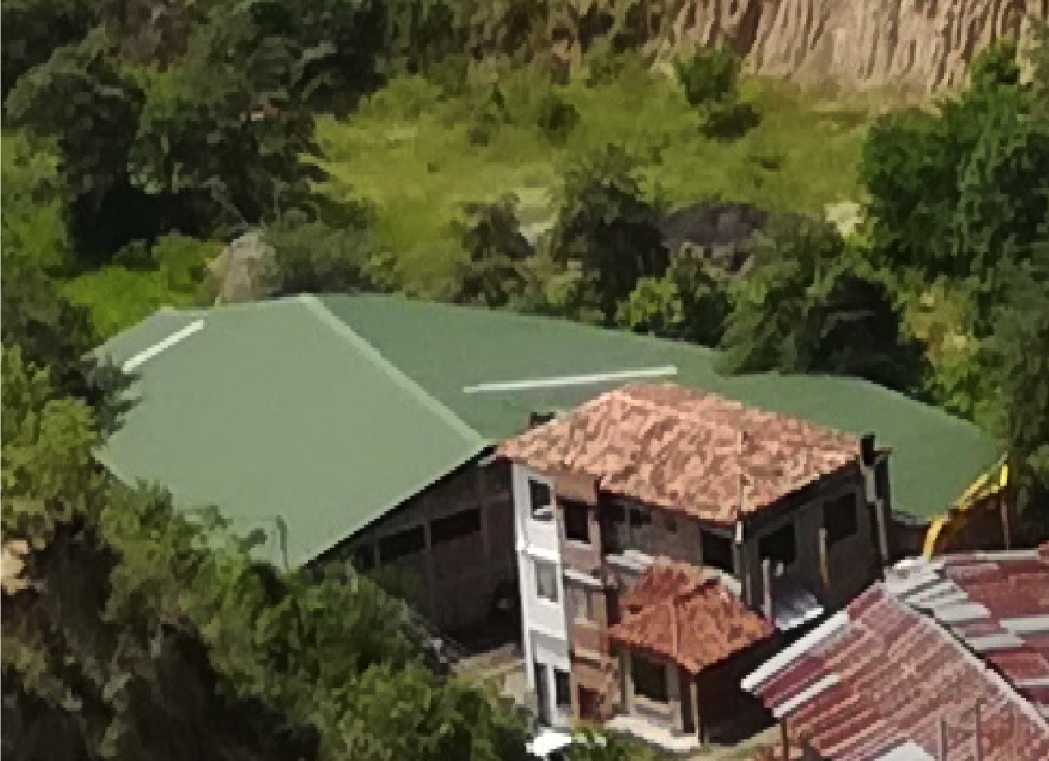 LAS DIMENSIONES DE LOS TECHOS SON:

EL ÁREA MAS GRANDE ES DE 20.4*30M = 612 M2

EL ÁREA MAS PEQUEÑA ES DE 13*38M = 494